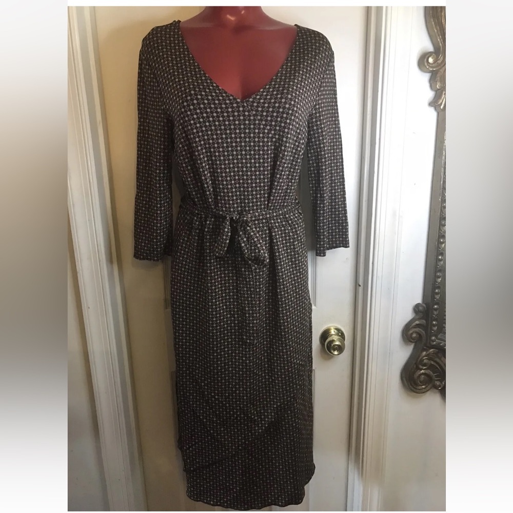 Gap Stretch Women's Ladies -Size M Medium- Brown Print Stretch Dress Casual